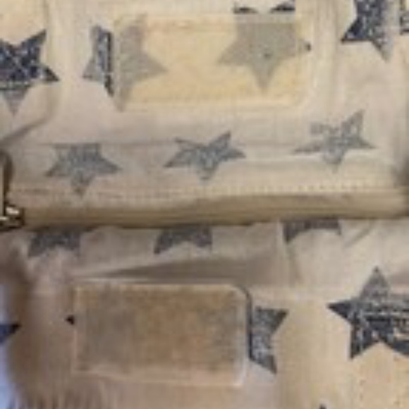 TINKER BELL Stars & Stripes Patriotic TOTE BAG zippered pocket Disney Fairy USA - Picture 3 of 7